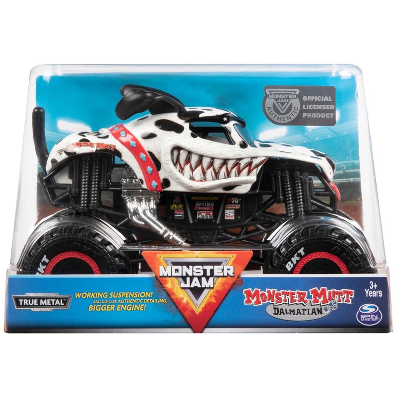 Monster Jam, Official Monster Mutt Dalmatian Monster Truck, Die-Cast Vehicle, 1:24 Scale, Multicolor - Image 1