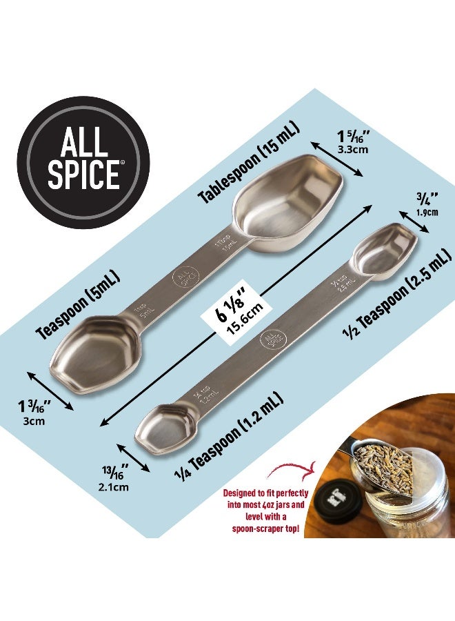 AllSpice Stainless Steel Double Sided Measuring Spoon Set - Image 2