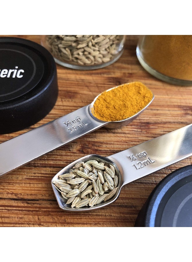 AllSpice Stainless Steel Double Sided Measuring Spoon Set - Image 3