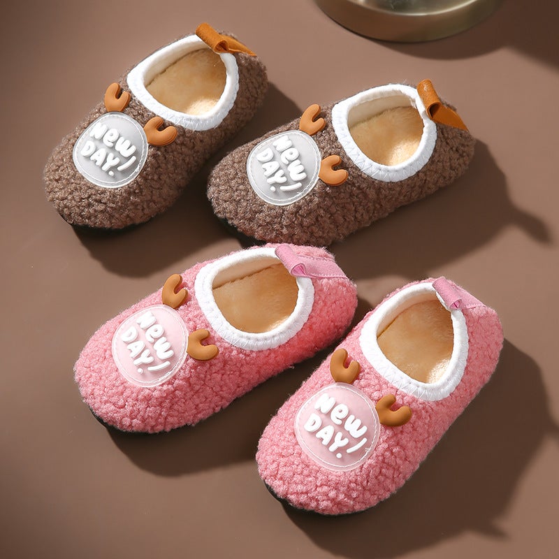 Children'S Fleece-Lined Super Cute Boys And Girls Cartoon Floor Non-Slip Soft Bottom Kindergarten Indoor And Outdoor Socks Shoes - Image 2