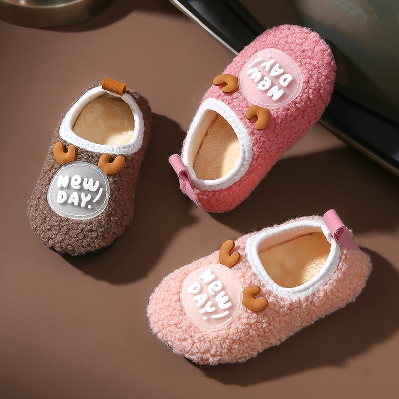 Children'S Fleece-Lined Super Cute Boys And Girls Cartoon Floor Non-Slip Soft Bottom Kindergarten Indoor And Outdoor Socks Shoes - Image 5