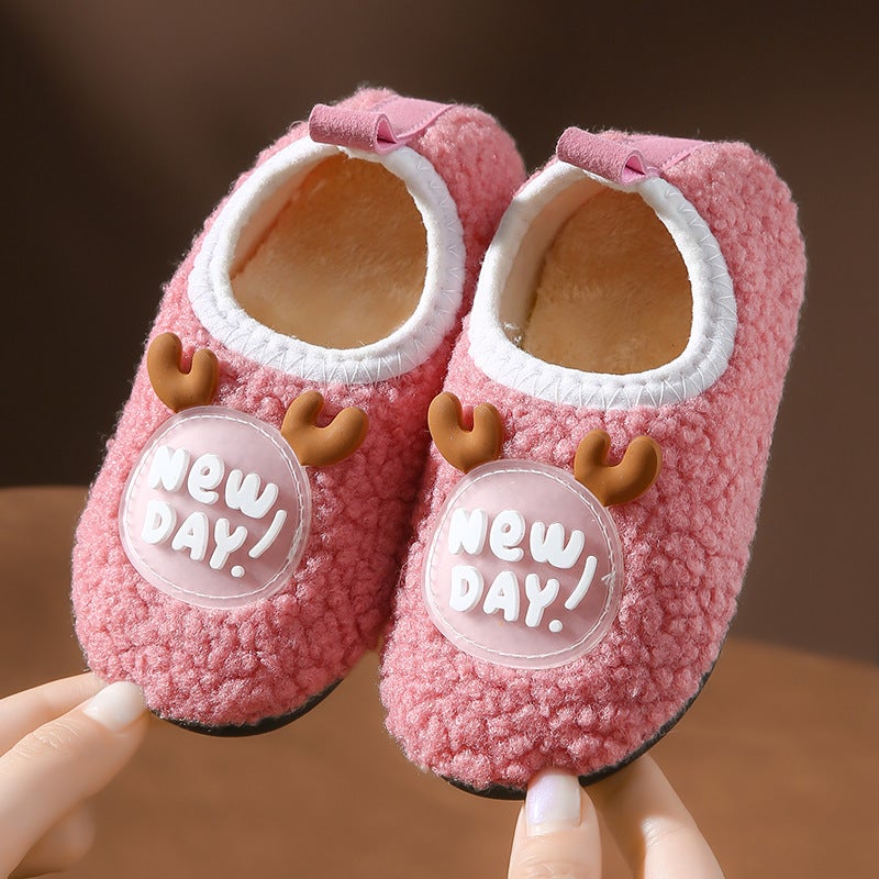 Children'S Fleece-Lined Super Cute Boys And Girls Cartoon Floor Non-Slip Soft Bottom Kindergarten Indoor And Outdoor Socks Shoes - Image 1