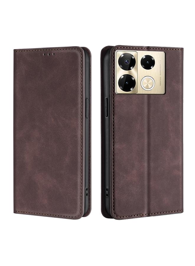 زبون جراب لهاتف Infinix Note 40 Pro 4G جراب هاتف جلدي مغناطيسي بملمس الجلد - Image 1