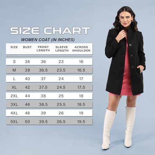 CHKOKKO Women Stylish Winter Wear Coat Double Breasted | Knee Length Design with Notched Lapel, Tie Belt and Front Pockets| Perfect for Formal and Semi Formal Wear PURPLE S - Image 2