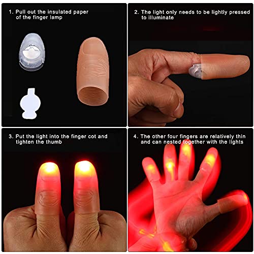 VANTIYAUS Finger Lamp (2 Packs/4PCS) Thumbs Lamp, Magic Lamp up Finger Magic Trick, Fake Finger, Prank Toy Tool for Halloween - Image 4