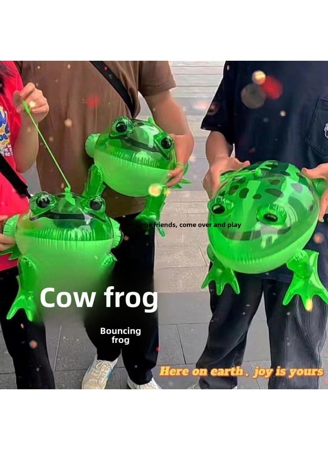 null - Net Red Frog Balloon Inflatable Frog Net Red Luminous Frog Hui Inflatable Toy Mini Small Frog Manufacturers-Color:Large Swimming Frog ] - Image 1