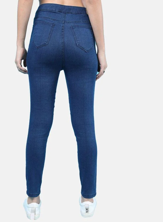 مرفوعة Women Super Skinny Solid High-Rise Denim Jeggings