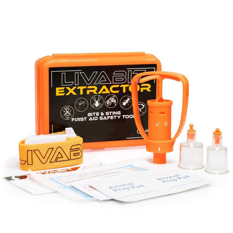 LIVABIT LIVABIT First Aid Safety Tool FAST Kit Emergency Venom Extractor Snake Bite and Sting Suction Pump for Hiking Camping Backpacking Insect Sting Snake Bite Treatment 