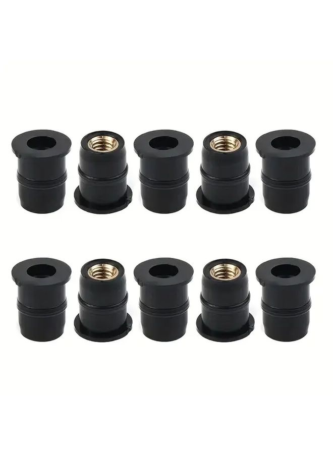 20 Pieces High Quality M5 Rubber Nuts Yellow Brass Inserts Motorcycle Rubber Expansion Bolts For Windshield And Body Panels 5mm Shock Absorption Installation Motorcycle Accessories - Image 3