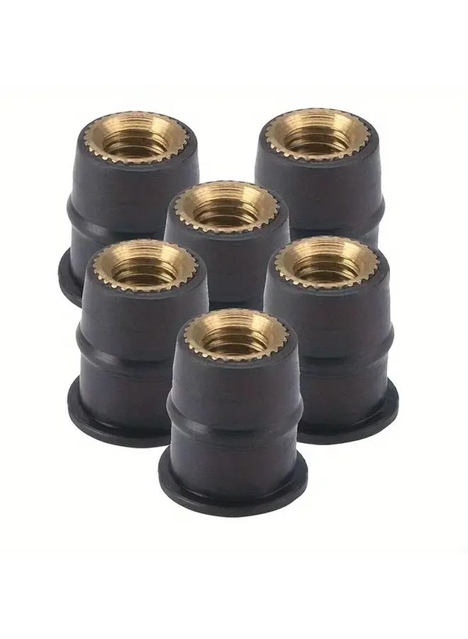 20 Pieces High Quality M5 Rubber Nuts Yellow Brass Inserts Motorcycle Rubber Expansion Bolts For Windshield And Body Panels 5mm Shock Absorption Installation Motorcycle Accessories - Image 5