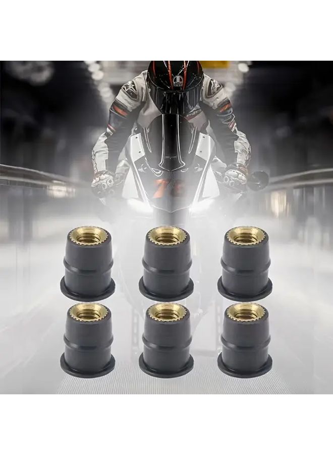 20 Pieces High Quality M5 Rubber Nuts Yellow Brass Inserts Motorcycle Rubber Expansion Bolts For Windshield And Body Panels 5mm Shock Absorption Installation Motorcycle Accessories - Image 1