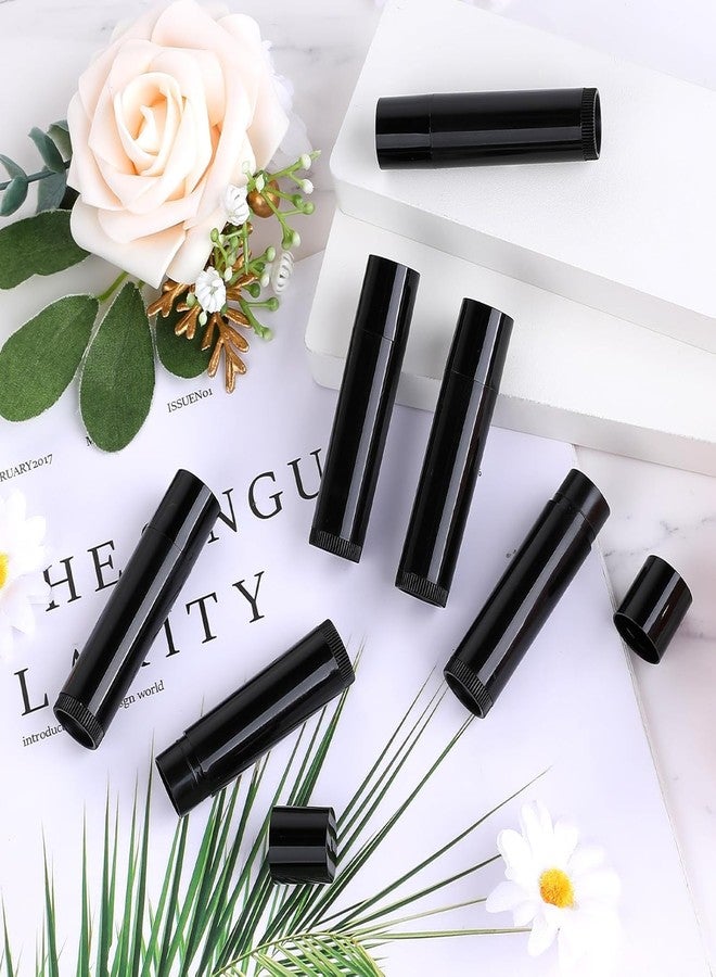 GBACHOOSE 100Pack Plastic Lip Balm Tubes 5ml/5g Black Lip Balm Containers, Chapstick Tubes Empty with Filling Tray and Spatula, Rotating Type Refill Lip with Cap for DIY - Image 4