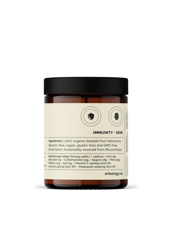 Erbology Organic Baobab Powder 3.2 oz - 45 Servings - Skin Health and Immunity Support - Rich in Vitamin C, B Vitamins and Polyphenols - Sustainably Sourced Straight from Farm - Vegan - GMO-Free - Image 2