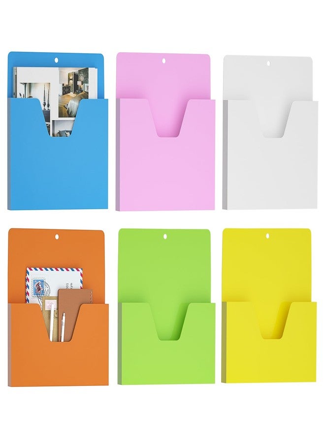 MFTEK Magnetic File Holder 6 Pockets Paper Holder, Hanging File Organizer Office Supplies Storage for Cabinets, Whiteboard, Magnetic Mail Letter Folder for Refrigerator (Classic Color-Mix) - Image 1