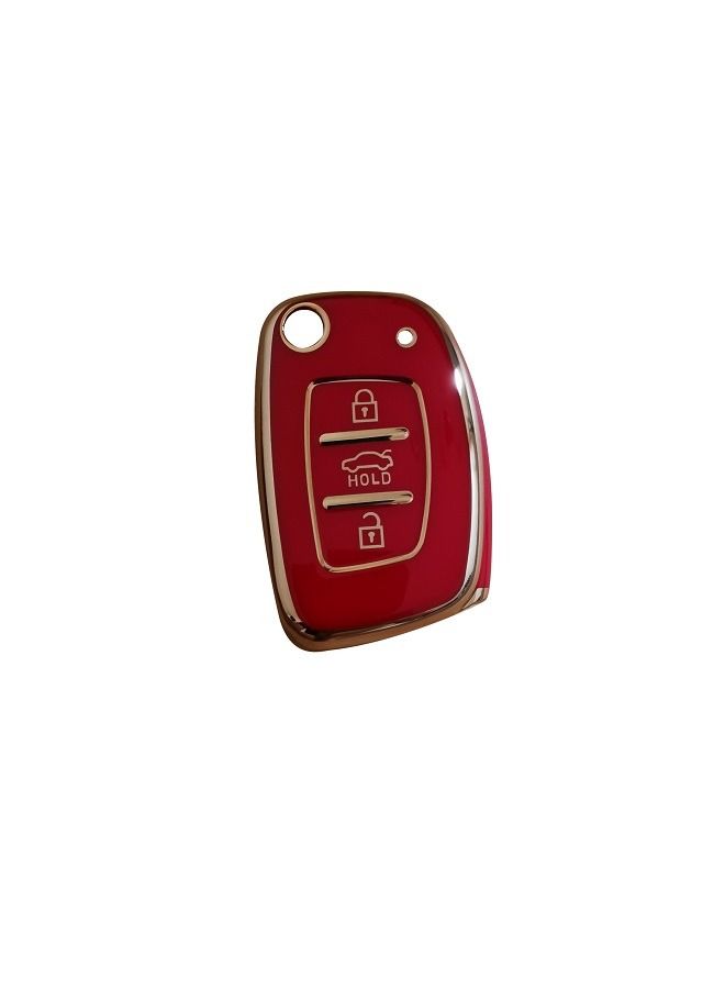Generic Silicone Premium Cover Case Case for Hyundai Santa-Fe I10 i20 i30 Key Red  - Image 1