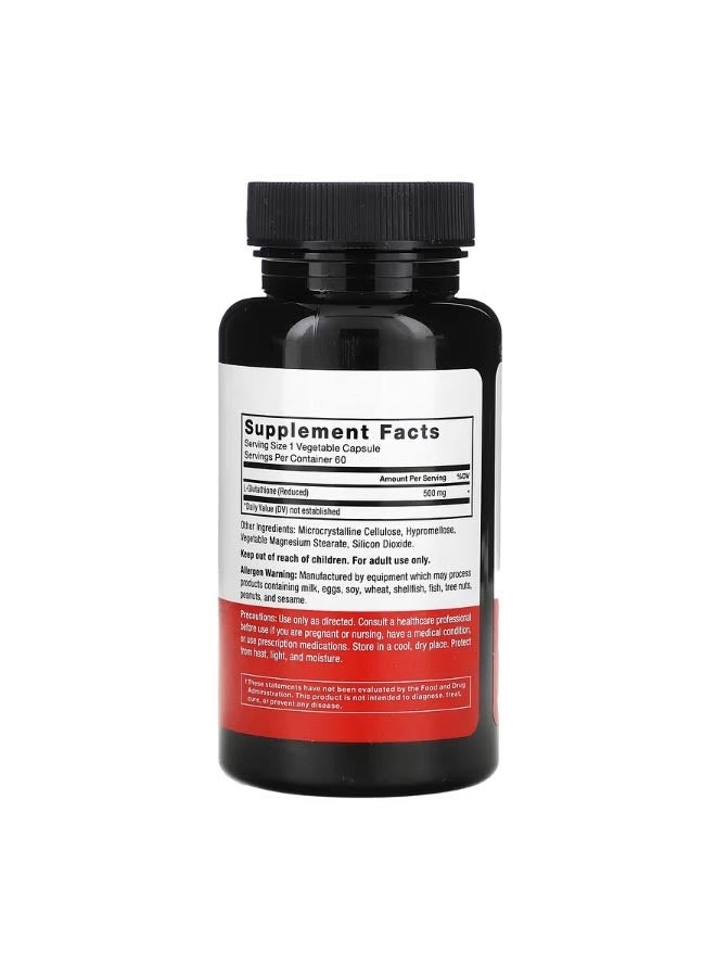 فوريس فاكتور Glutathione Reduced 500 mg  60 Vegetable Capsules - Image 2