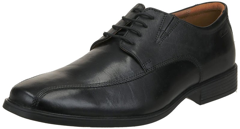Clarks mens Tilden Walk Oxford, Black Leather, 10 Wide US - Image 1