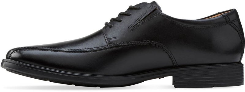 Clarks mens Tilden Walk Oxford, Black Leather, 10 Wide US - Image 4