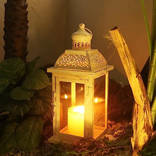 DECORKEY Christmas Lantern Decorative Indoor&Outdoor, 14.4'' Large Metal Candle Lanterns, Vintage Hanging Candle Holders Farmhouse Shelf Wedding Front Porch Patio Decor, Halloween Decorations for Home - Image 2