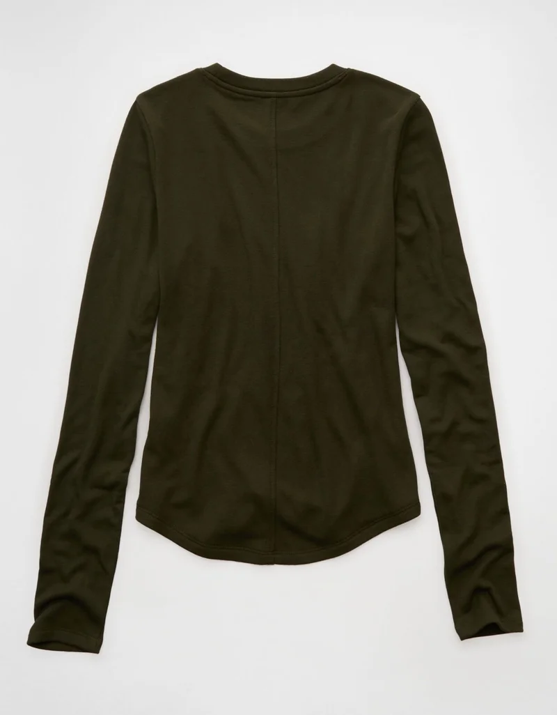 American Eagle AE Long Sleeve Cozy Crewneck T-Shirt