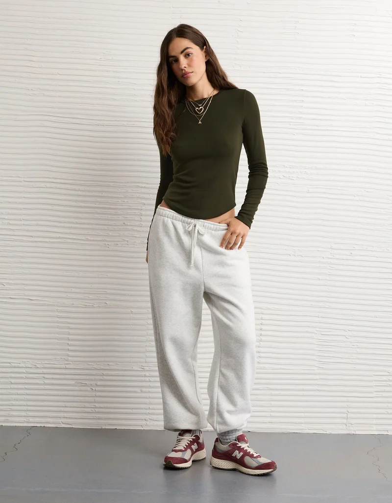 American Eagle AE Long Sleeve Cozy Crewneck T-Shirt