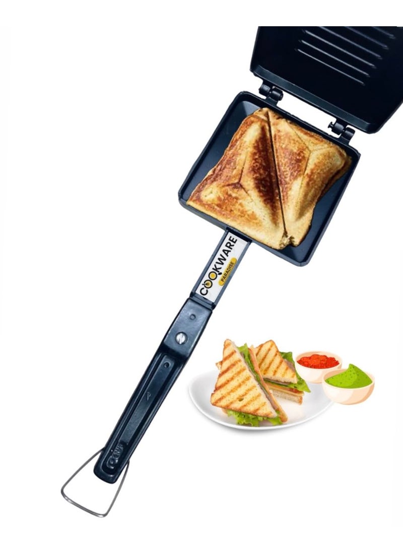 COOKWARE PARADISE COOKWARE PARADISE Gas Toaster NonStick Black CoatedSandwich Toaster  - Image 2