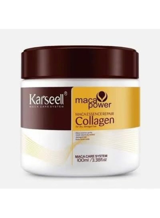 كارسيل قناع الشعر كارسيل ماكا إيسنس لإصلاح الشعر بالكولاجين للشعر الجاف والتالف 100 مل - Image 1