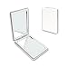 YOLCAR Portable Beauty Mirror with Leather Cover DoubleSided 1X2X PU Leather Makeup Small Pocket Mirror Portable for for Women Home Office White - Image 2