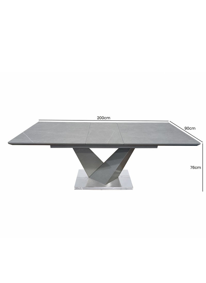 VANITY LIVING Dining Table Set 6 Seater - Evora Grey Extendable With Sienna Chairs  - Image 2