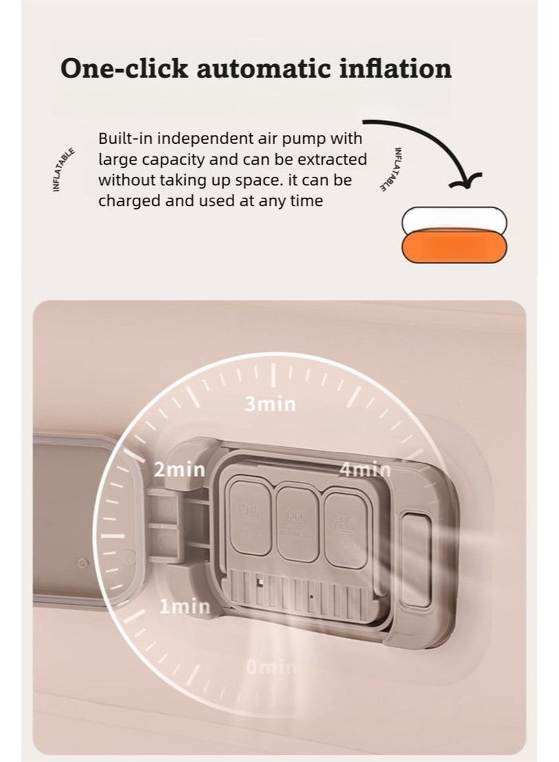 ناتشرهايك سرير قابل للنفخ، مرتبة هوائية تتحمل حمولة 450 كجم، زيادة الارتفاع 40 سم، مرتبة هوائية قابلة للطي، مضخة مدمجة، مناسبة للتخييم، سرير الضيوف، السفر، 198*152*40 سم - Image 3