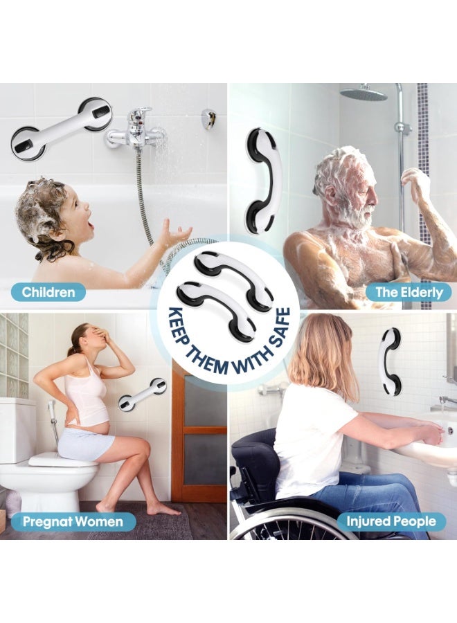 Bukela Grab Bars for Bathtubs and Showers with Suction Cup, Removable Shower Grab Bars for Seniors, No Drilling Heavy Duty Shower Handle for Bathroom Safety, Handicap Grab Bars, Black (2 Pack) - Image 4
