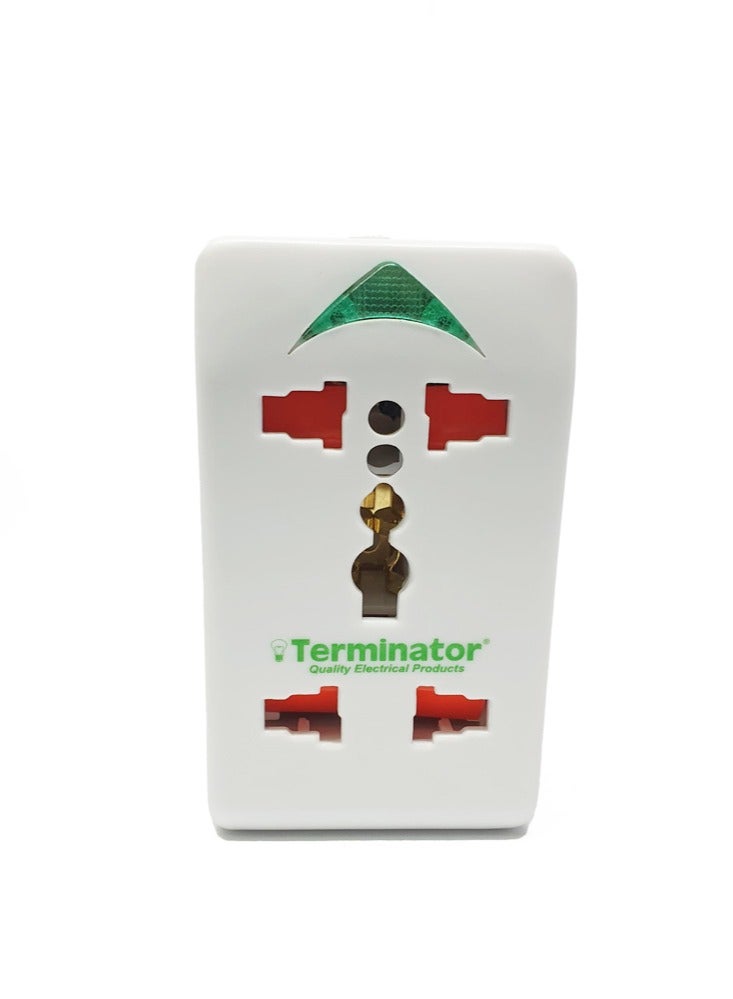 Terminator 3 Way Universal Multi Plug Socket Adapter - Image 1