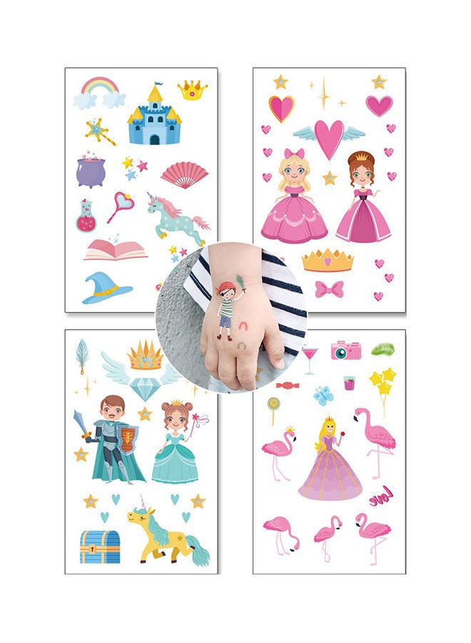 نيبمينينت مجموعة ملصقات تاتو برسومات كرتونية غير سامة ومكونة من 4 قطع