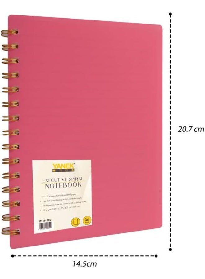 يانيك دفتر يانيك الحلزوني A5 – دفتر ملاحظات بغلاف صلب، 200 صفحة – مثالي للطلاب والمكتب والملاحظات الشخصية. - Image 2