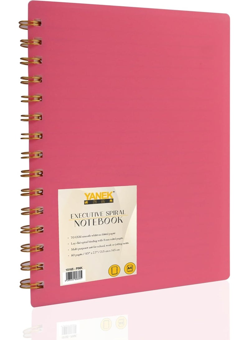 يانيك دفتر يانيك الحلزوني A5 – دفتر ملاحظات بغلاف صلب، 200 صفحة – مثالي للطلاب والمكتب والملاحظات الشخصية. - Image 1