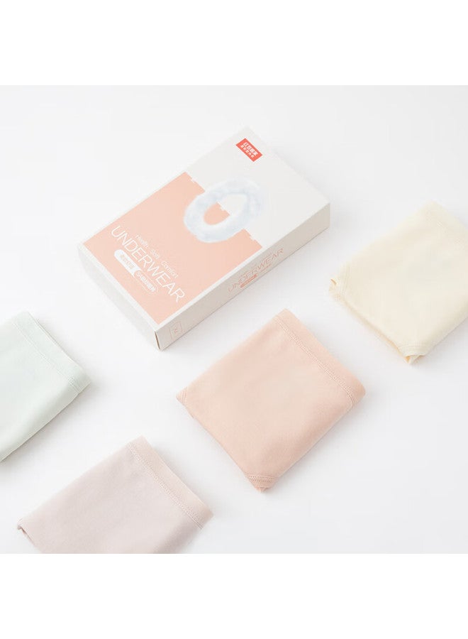 Hongdou Women's Cotton Soft Elastic Antibacterial Breathable Solid Color Simple Triangle Underwear 4-pack Spring Summer - Image 3
