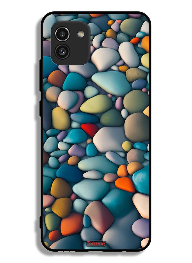 Tolwak Samsung Galaxy A03 Protective Case Cover Stones Abstract Pattern - Image 1