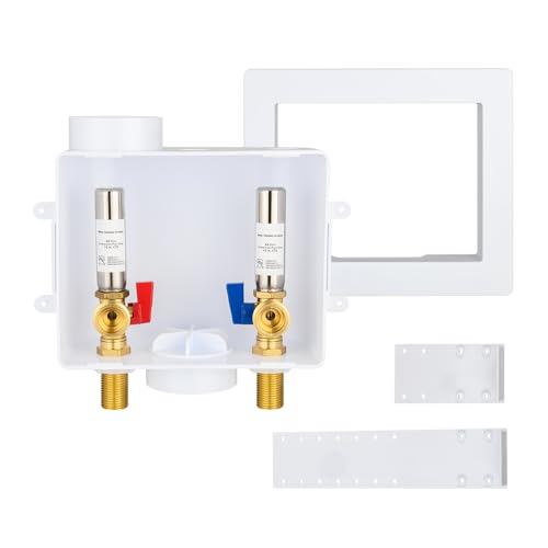 EFIELD صندوق مخرج غسالة EFIELD العالمية (غسيل) مع تصريف مركزي، اتصال MIP بقطر 1/2 بوصة مع مثبط صدمات مائي من الفولاذ المقاوم للصدأ، (WM051) - Image 1