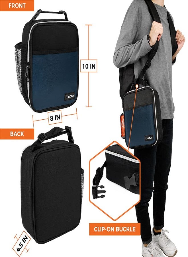 opux Premium Insulated Lunch Box, Soft School Lunch Bag for Kids Boys Girls, Leakproof Small Lunch Pail Men Women Work, Reusable Compact Cooler Tote Lunchbox for Office Adult, Navy - Image 3