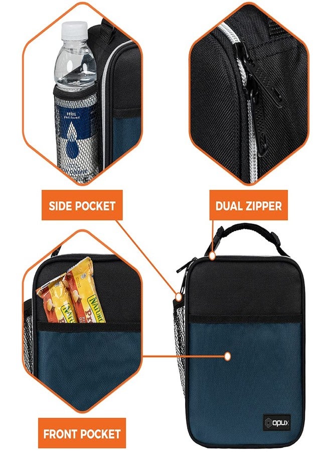 opux Premium Insulated Lunch Box, Soft School Lunch Bag for Kids Boys Girls, Leakproof Small Lunch Pail Men Women Work, Reusable Compact Cooler Tote Lunchbox for Office Adult, Navy - Image 4