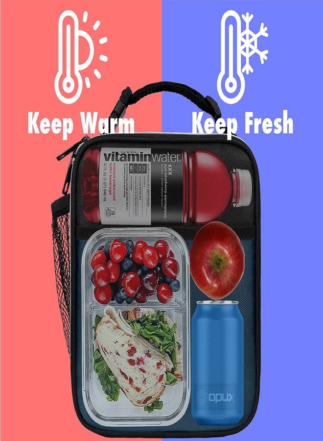 opux Premium Insulated Lunch Box, Soft School Lunch Bag for Kids Boys Girls, Leakproof Small Lunch Pail Men Women Work, Reusable Compact Cooler Tote Lunchbox for Office Adult, Navy - Image 2