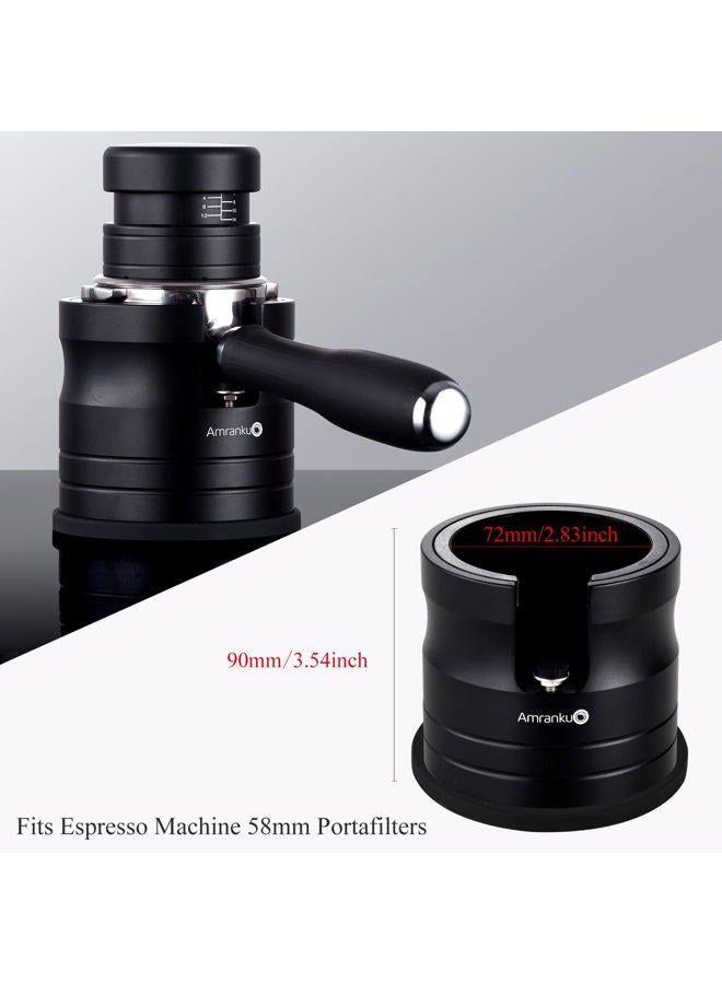 Amrankuo Coffee Portafilter Holder| Espresso Tamper Stand| Aluminum Alloy Espresso Holder| with Non-Slip Base| Suitable for Most 58mm Coffee Machin Portafilter| (58mm, Black) - Image 5