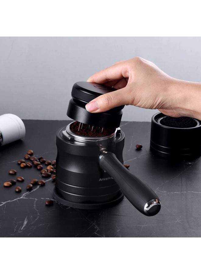 Amrankuo Coffee Portafilter Holder| Espresso Tamper Stand| Aluminum Alloy Espresso Holder| with Non-Slip Base| Suitable for Most 58mm Coffee Machin Portafilter| (58mm, Black) - Image 4