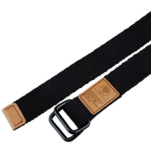 moonsix Canvas Web Belts for Men, Military Style D-ring Buckle Men's Belt, Black 2 - Image 3