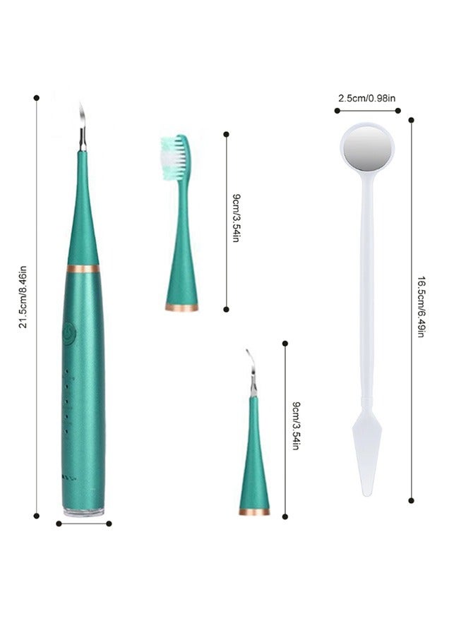 فرشاة أسنان كهربائية، منظفة للأسنان بالموجات فوق الصوتية، مزيلة للبقع والبلاك، تنظيف صوتي 6 في 1، مقاومة للماء IPX6، بطارية طويلة الأمد (أخضر) - Image 2