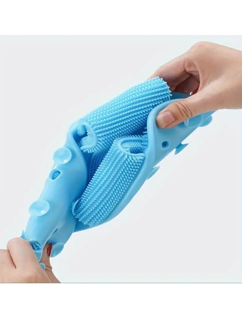 BAIG 2 Pcs Silicone Shower Foot Scrubber Foot Scrubber Foot Cleaner for Shower Silicone Washer Brush Massager Slipper with Non-Slip - Image 3
