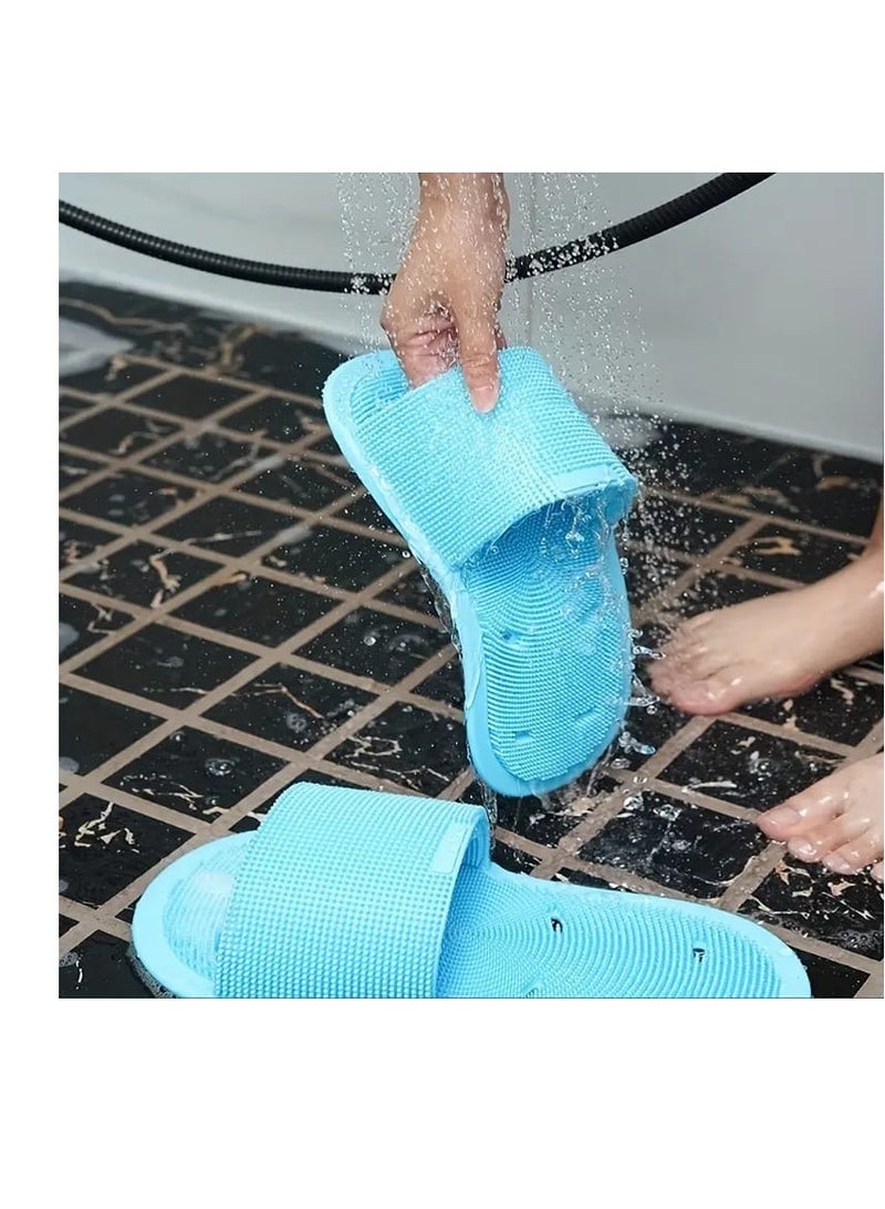 BAIG 2 Pcs Silicone Shower Foot Scrubber Foot Scrubber Foot Cleaner for Shower Silicone Washer Brush Massager Slipper with Non-Slip - Image 5