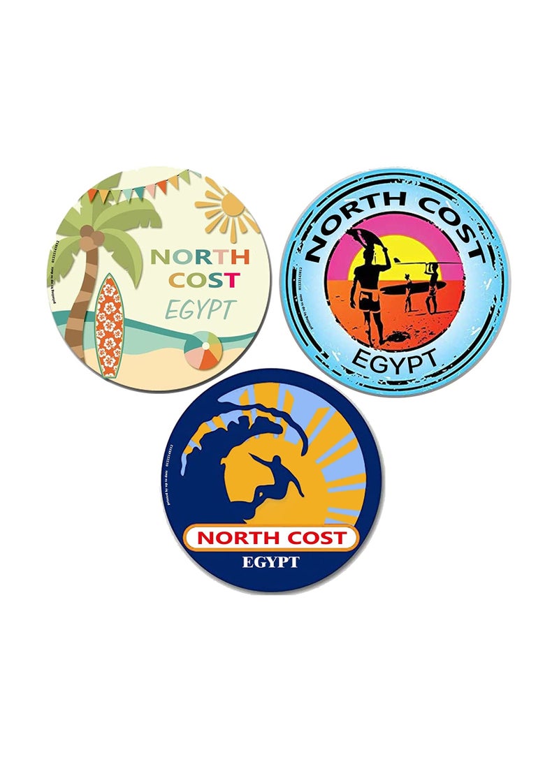 Generic 3 DIFFERENT SHAPE ROUNDED STICKER FOR NORTH COST LOVER SIZE 9 CM HIGH QUALITY PRINTING  - Image 1