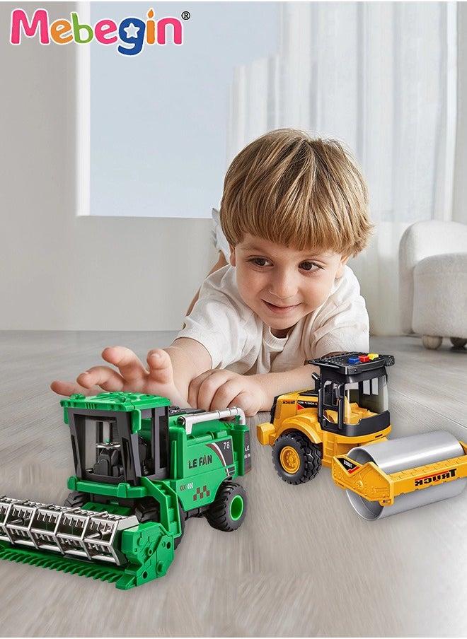 MEBEGIN Harvester and Road Roller Toy Set, Friction Powered Car Toys, Push and Go Cars Toy, Farm Trucks Playset, Agricultural Vehicles Toys, Creative Farm Toys, Ideal Gift for Kids  - Image 3