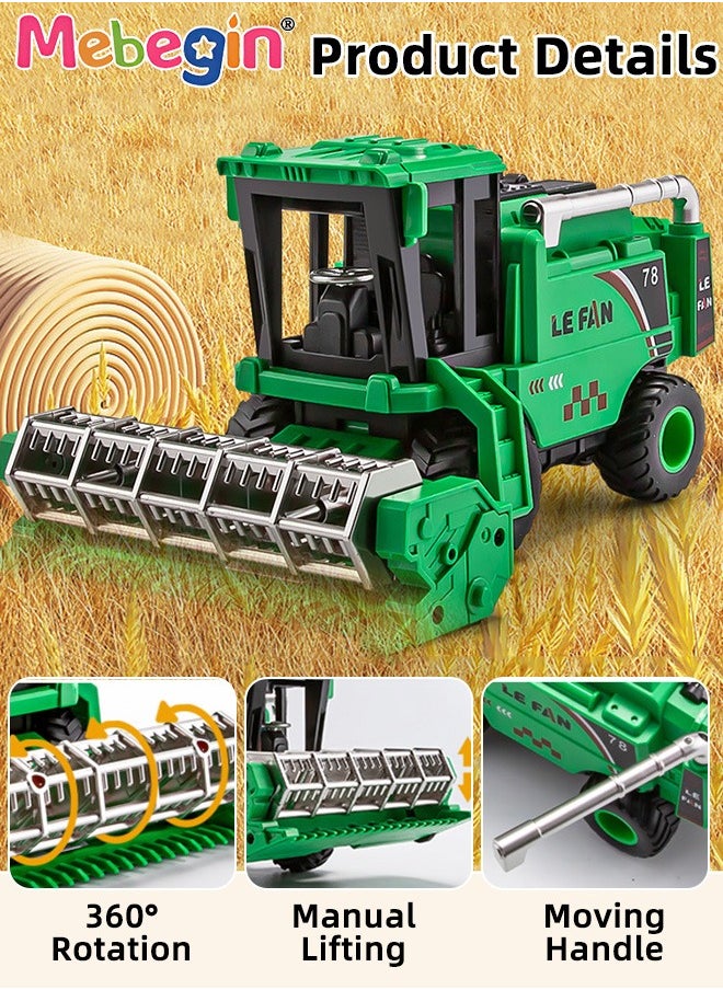 MEBEGIN Harvester and Road Roller Toy Set, Friction Powered Car Toys, Push and Go Cars Toy, Farm Trucks Playset, Agricultural Vehicles Toys, Creative Farm Toys, Ideal Gift for Kids  - Image 4